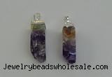 NGP6556 10*20mm - 11*30mm sticks druzy amethyst pendants