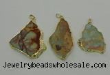 NGP6561 30*40mm - 45*55mm freeform serpentine jasper pendants