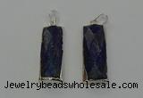 NGP6566 14*30mm - 15*38mm faceted rectangle lapis lazuli pendants