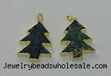 NGP6579 30*40mm - 32*40mm Christmas tree sea sediment jasper pendants