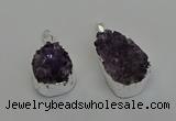 NGP6604 20*25mm - 20*30mm freeform druzy amethyst pendants