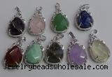 NGP6626 22*30mm faceted teardrop mixed gemstone pendants