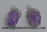 NGP6630 18*25mm faceted oval light amethyst gemstone pendants