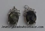 NGP6640 18*25mm faceted oval labradorite gemstone pendants