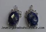 NGP6643 18*25mm faceted oval lapis lazuli gemstone pendants