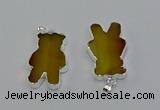 NGP6652 22*38mm Animal or V-shaped agate gemstone pendants