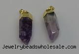 NGP6681 12*25mm - 12*30mm sticks druzy amethyst pendants