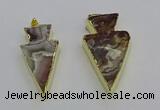 NGP6695 20*40mm - 25*45mm arrowhead agate gemstone pendants