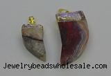 NGP6705 15*30mm - 20*40mm horn agate gemstone pendants