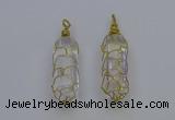 NGP6730 13*40mm sticks white crystal gemstone pendants wholesale