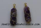 NGP6735 13*40mm sticks amethyst gemstone pendants wholesale