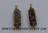 NGP6737 13*40mm sticks smoky quartz gemstone pendants wholesale