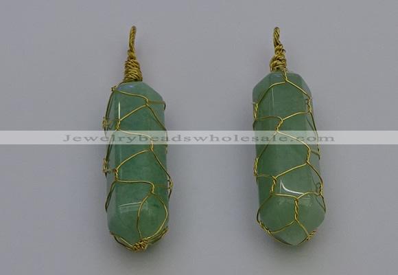 NGP6746 13*40mm sticks aventurine gemstone pendants wholesale