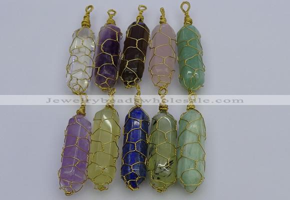 NGP6754 13*40mm sticks lapis lazuli gemstone pendants wholesale