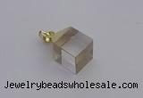 NGP6760 15*22mm cube white crystal gemstone pendants wholesale