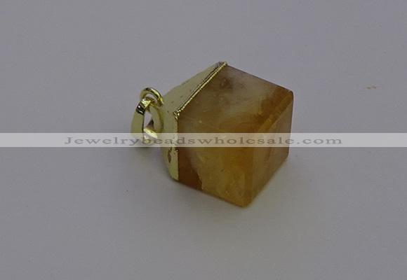 NGP6763 15*22mm cube citrine gemstone pendants wholesale