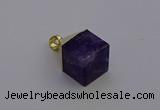 NGP6766 15*22mm cube amethyst gemstone pendants wholesale