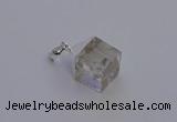 NGP6780 15*22mm cube white crystal gemstone pendants wholesale