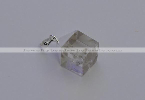 NGP6780 15*22mm cube white crystal gemstone pendants wholesale