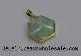 NGP6812 24*25mm hexagon amazonite gemstone pendants wholesale