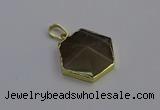 NGP6814 24*25mm hexagon moonstone gemstone pendants wholesale