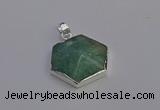 NGP6832 24*25mm hexagon amazonite gemstone pendants wholesale