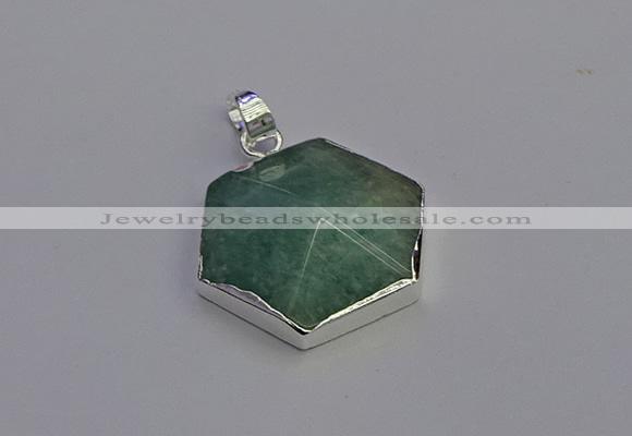 NGP6832 24*25mm hexagon amazonite gemstone pendants wholesale