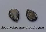 NGP6854 18*25mm - 20*25mm flat teardrop druzy agate pendants