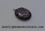 NGP6861 20*25mm oval light amethyst pendants wholesle