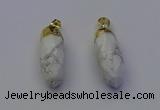 NGP6880 12*30mm - 15*30mm faceted bullet white howlite pendants