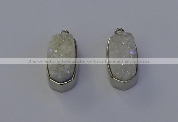 NGP6895 10*22mm - 12*25mm freeform plated druzy quartz pendants