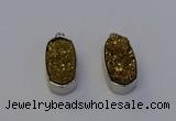 NGP6897 10*22mm - 12*25mm freeform plated druzy quartz pendants