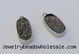 NGP6899 10*22mm - 12*25mm freeform plated druzy quartz pendants