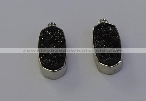 NGP6902 10*22mm - 12*25mm freeform plated druzy quartz pendants