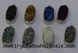 NGP6904 10*22mm - 12*25mm freeform plated druzy quartz pendants