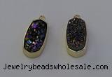 NGP6910 10*22mm - 12*25mm freeform plated druzy quartz pendants