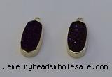 NGP6912 10*22mm - 12*25mm freeform plated druzy quartz pendants