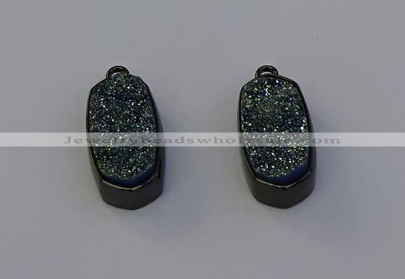 NGP6920 10*22mm - 12*25mm freeform plated druzy quartz pendants