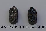 NGP6921 10*22mm - 12*25mm freeform plated druzy quartz pendants