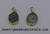 NGP6941 15*20mm oval druzy agate pendants wholesale