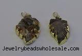 NGP6945 22*35mm - 30*45mm leaf druzy agate pendants wholesale