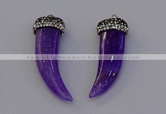 NGP6963 12*40mm - 15*45mm horn agate gemstone pendants