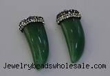 NGP6979 12*40mm - 15*45mm horn green aventurine pendants wholesale