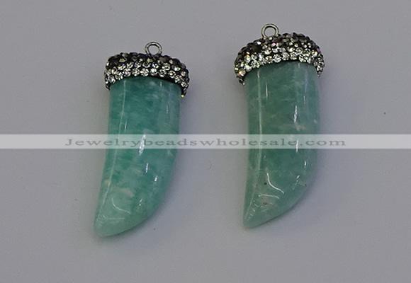 NGP6980 12*40mm - 15*45mm horn amazonite pendants wholesale