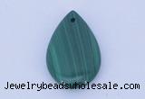 NGP700 15*25mm flat teardrop natural malachite gemstone pendant