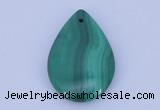 NGP701 22*30mm flat teardrop natural malachite gemstone pendant