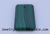 NGP703 20*30mm trapezoid natural malachite gemstone pendant