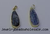 NGP7047 13*35mm - 14*40mm flat teardrop blue kyanite pendants