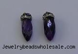 NGP7060 12*30mm - 15*35mm faceted bullet amethyst pendants