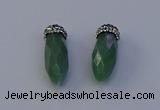 NGP7064 12*30mm - 15*35mm faceted bullet green aventurine pendants